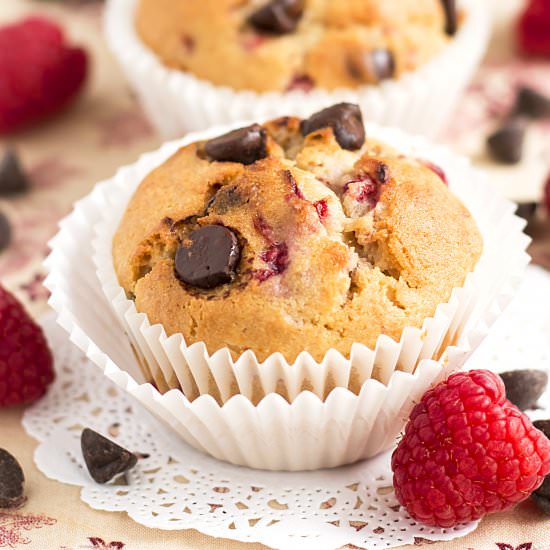 Dark Chocolate & Raspberry Muffins