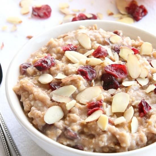 Cranberry Orange Steel Cut Oatmeal
