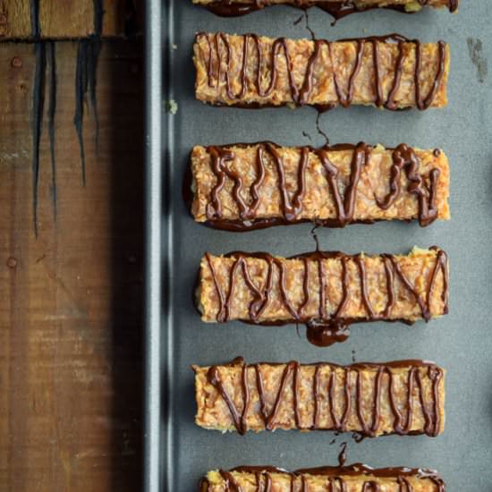Chocolate Coconut Somoas Bars