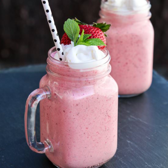 Strawberry Buttermilk Milkshakes