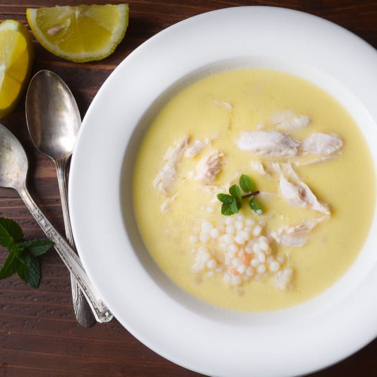 Lemon Soup with Chicken & Couscous