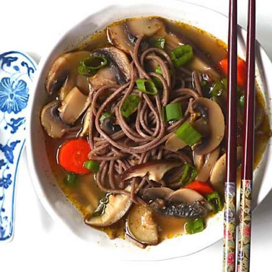 Double Mushroom Soba Noodle Soup