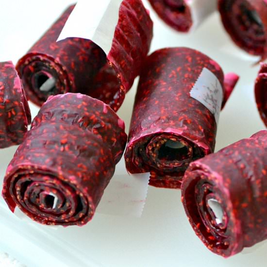 Raspberry Homemade Fruit Leathers