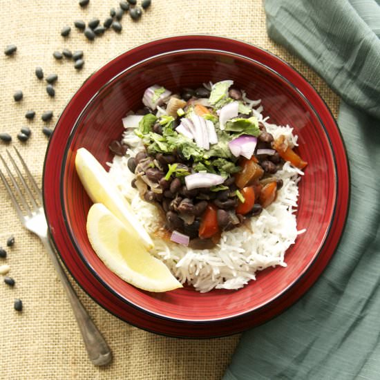 Cuban Black Beans on Rice