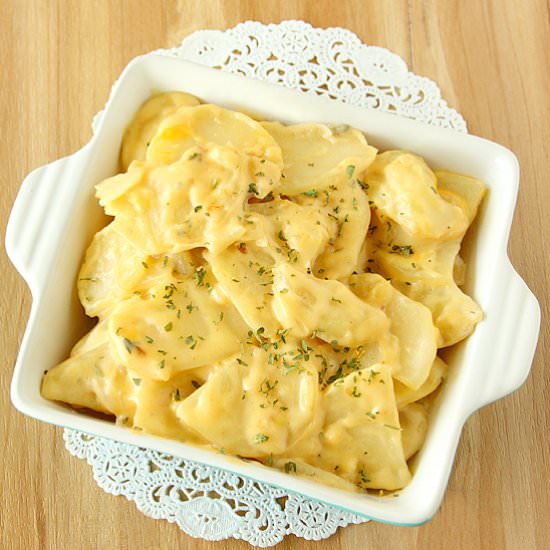 Cheesy Stovetop Scalloped Potatoes