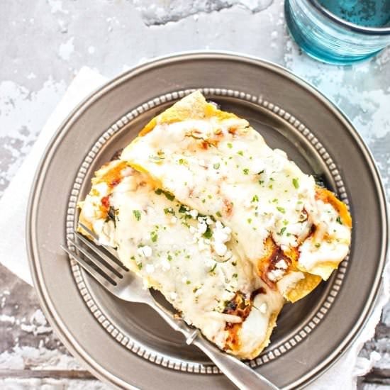 Poblano Mushroom Enchiladas