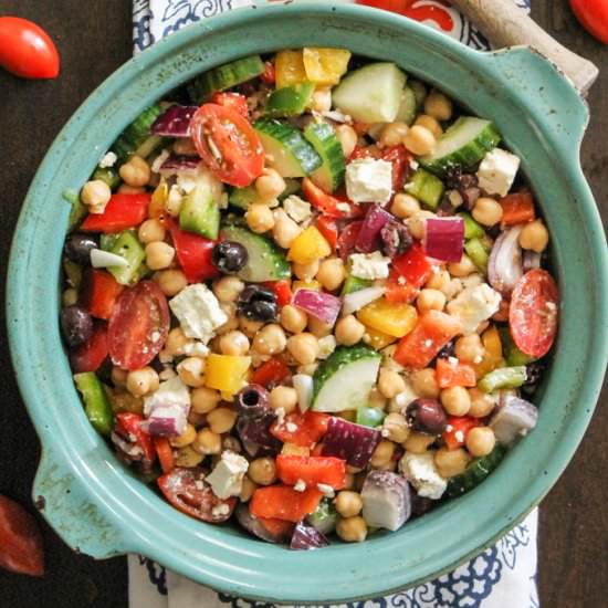 Easy Chopped Chickpea Greek Salad