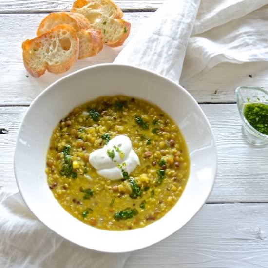Three Lentils and Quinoa Soup