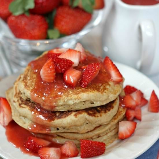 Strawberry Whole Wheat Pancakes