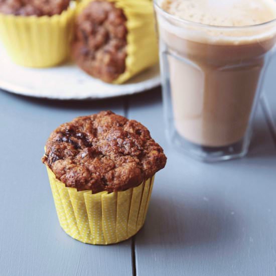Banana Choc-Chunk Chia Muffins