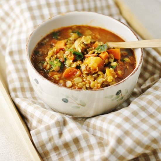 Spicy lentil soup