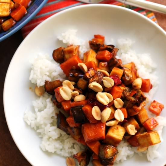 Crispy kung pao tofu