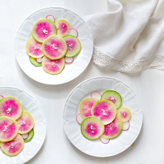 Watermelon Radish with Citrus Glaze