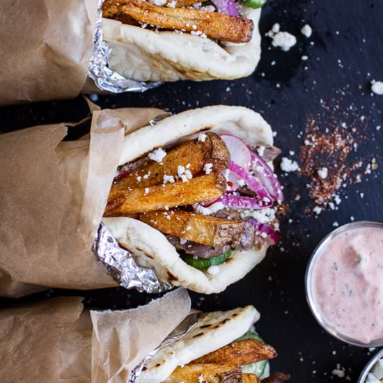 Greek Style Roasted Lamb Gyros