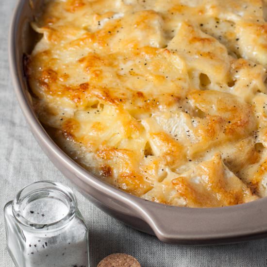 Potato celery root gratin