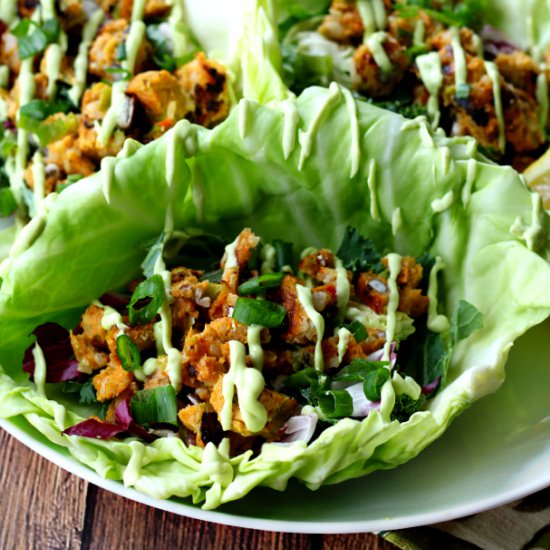 Veggie Burger Cabbage Cups