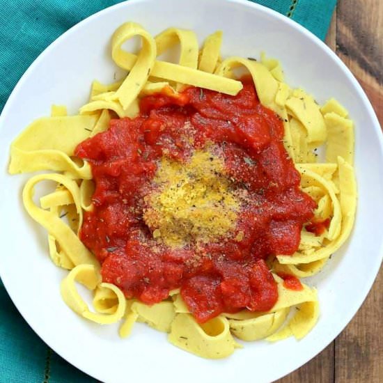 Chickpea Noodle with Pasta Sauce
