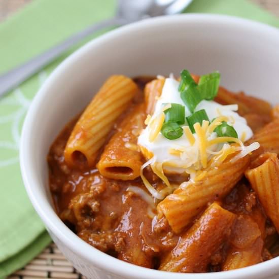One-Pot Chili Rigatoni