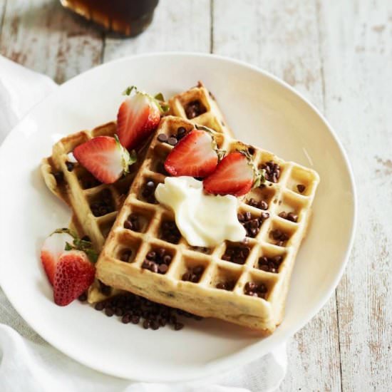 Chocolate Chip Almond Waffles