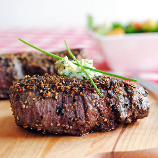 Pepper-Crusted Filet Mignon