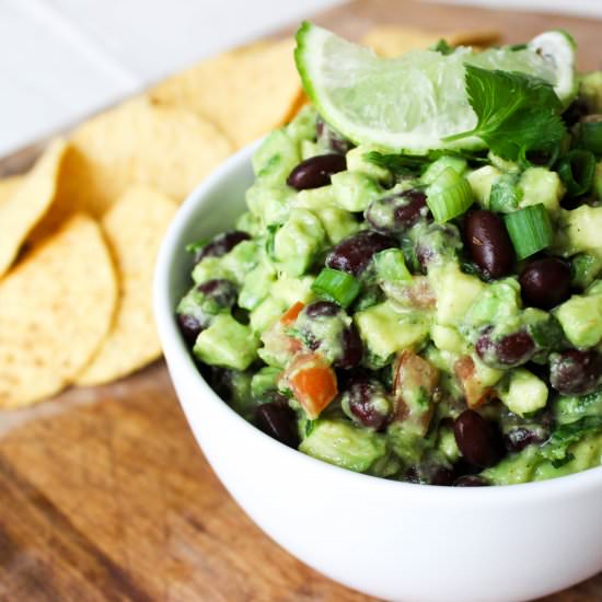 Spiced black bean guacamole