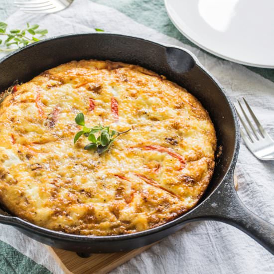 Roasted Red Pepper Feta Frittata