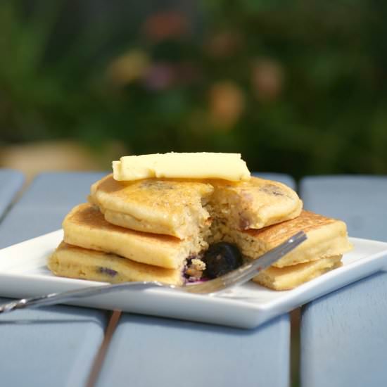 Blueberry Cornbread Pancakes