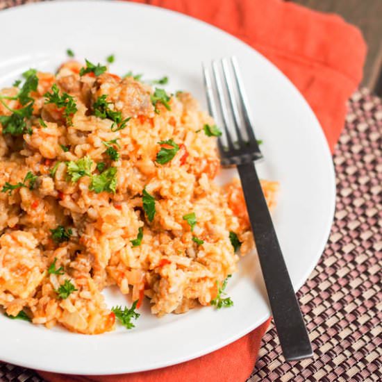 One Pot Rice Sausage Dish