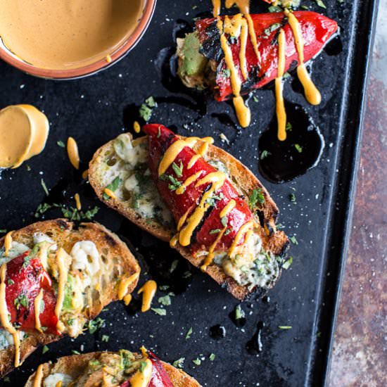 Cheesy Avocado Crab Stuffed Peppers