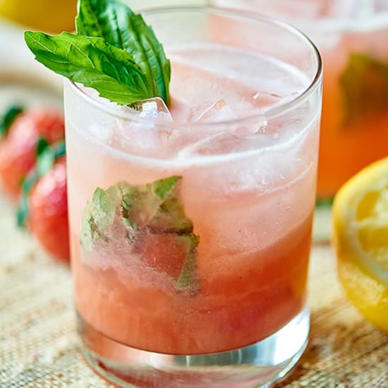 Strawberry Basil Gin Cocktail