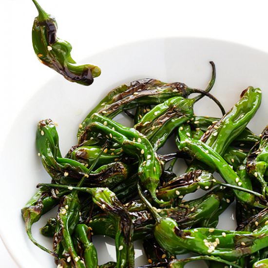 Easy Sesame Shishito Peppers