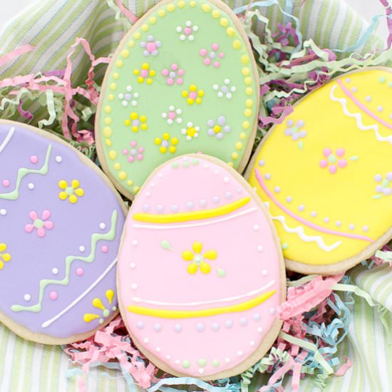 Easter Egg Sugar Cookies with Royal Icing