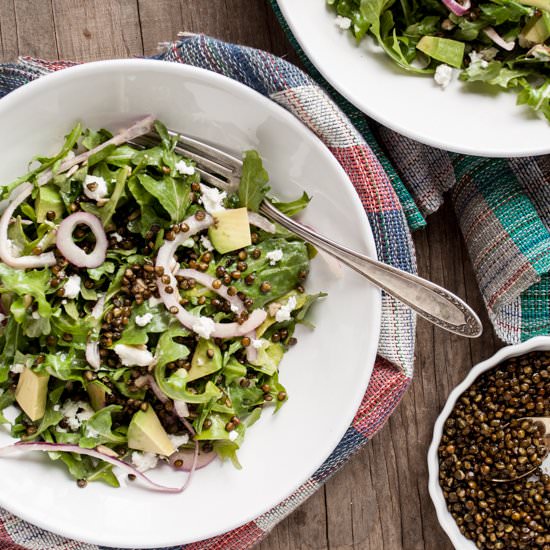 Arugula Salad with Crunchy Lentils