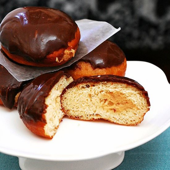 Glazed Peanut-Butter Stuffed Donuts