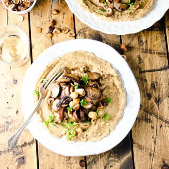 Cauliflower ‘Polenta’ w/ Mushrooms