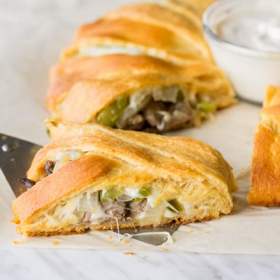 Philly Cheesesteak Crescent Ring