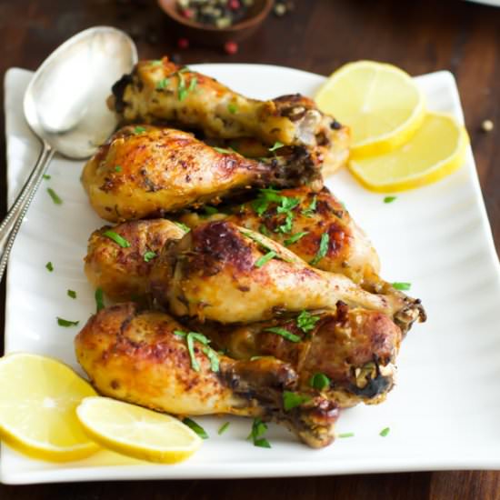 Roasted Lemon Chicken Legs