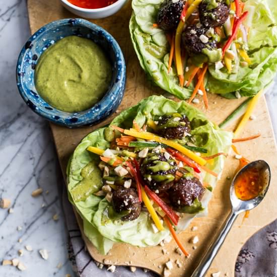 Vietnamese Meatball Lettuce Wraps