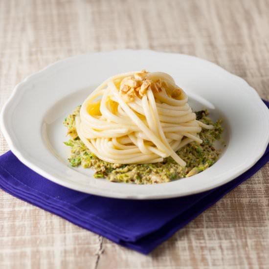 Udon with Cabbage and Hazelnuts