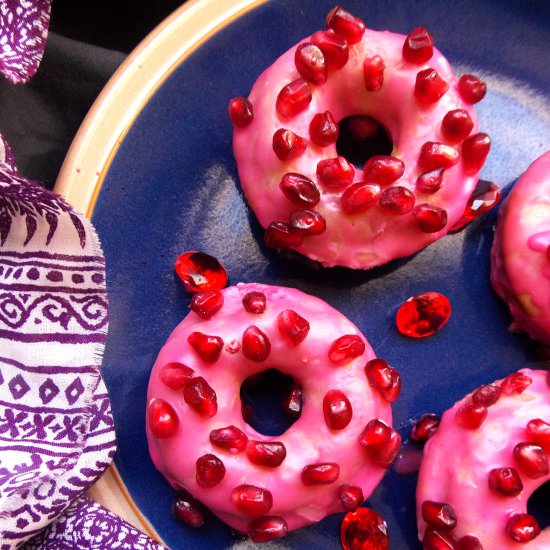 Pomegranate Baked Cake Donuts