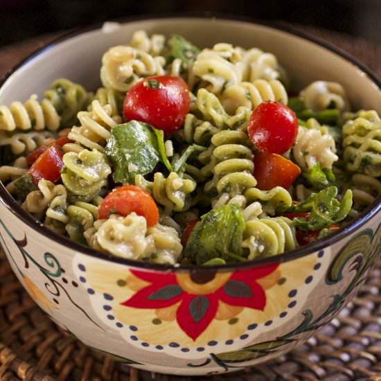 Arugula Pesto Pasta Salad