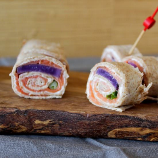 Pickled Purple Potato Salmon Rollup