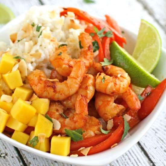 Spicy Shrimp and Coconut Rice Bowls