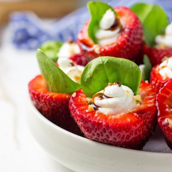 Goat Cheese Stuffed Strawberries