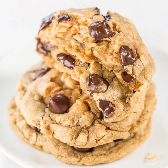 PB Oatmeal Chocolate Chip Cookies