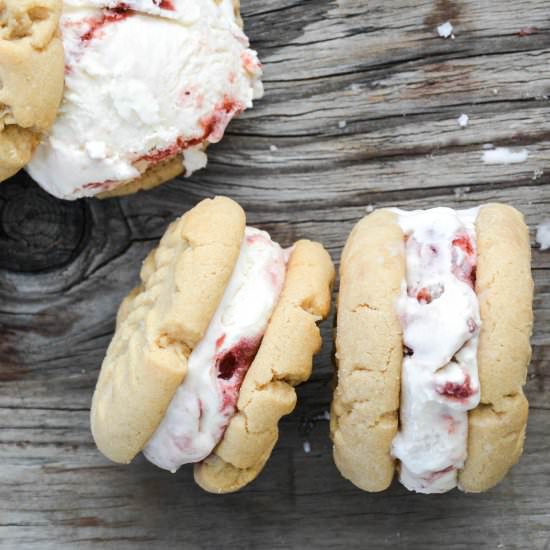 PB+J Ice Cream Sandwiches