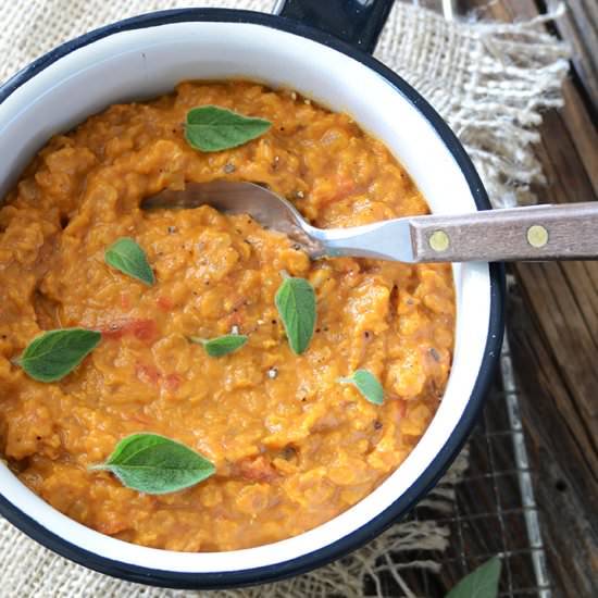 Vegetarian Red Lentil Bolognese