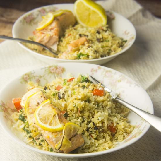 Salmon & Grain-Free Apricot Pilaf