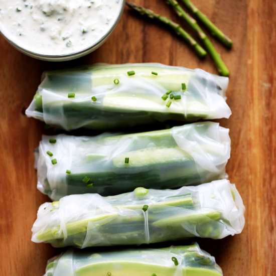 Spring Rolls with Herbed Tzatziki