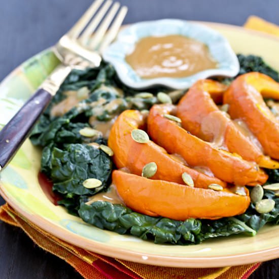 Kabocha Kale Salad with Miso Butter